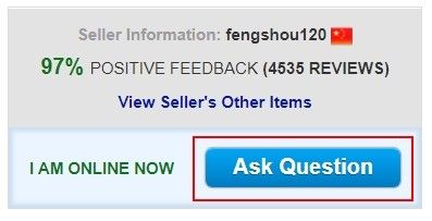 Pomocí tlačítka Ask Question se zákazník může prodejce na cokoliv zeptat.
