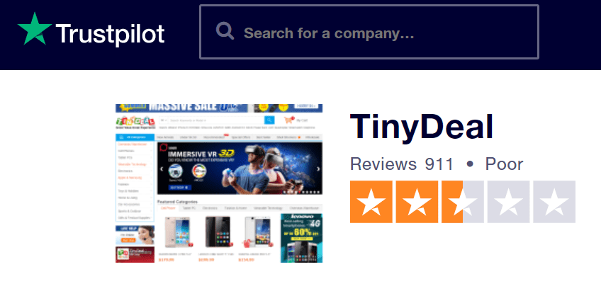 Na základě dostupných recenzí nelze nákup na TinyDeal doporučit.