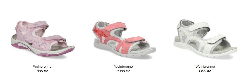  Jednou z kategorií, které Weinbrenner obuv nabízí, jsou sandály. 