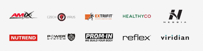 Fitness4u.cz spolupracuje s desítkami značek od A až do Z.