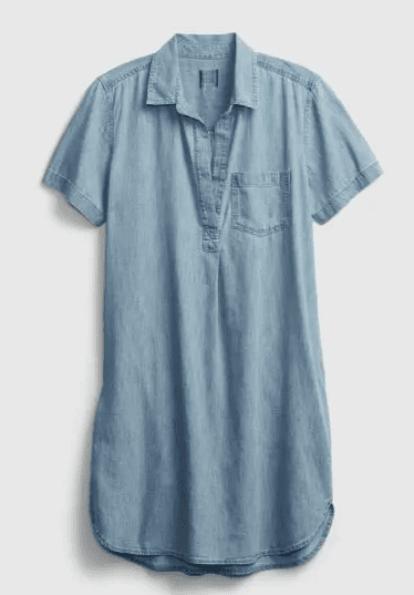 džínové košilové šaty