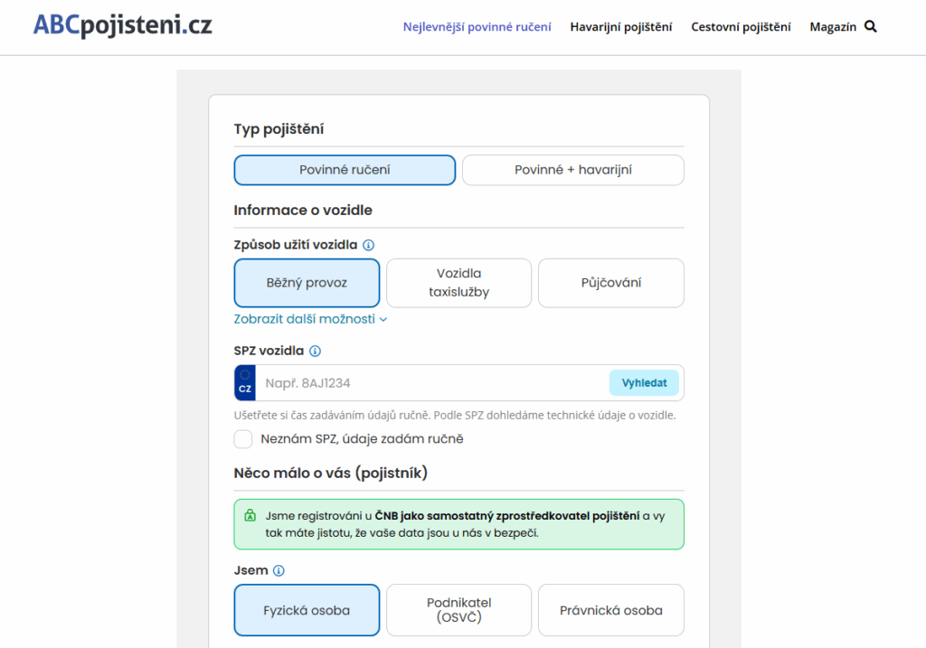 Nejlepší pojistku pomůže najít online kalkulačka na www.abcpojisteni.cz.